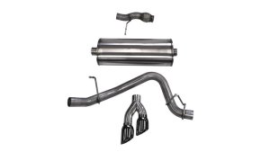 Chevrolet Tahoe Performance Exhaust - Single Side - CORSA Performance - Cat-Back Sport 3in Twin Tips - Black - `15-`20